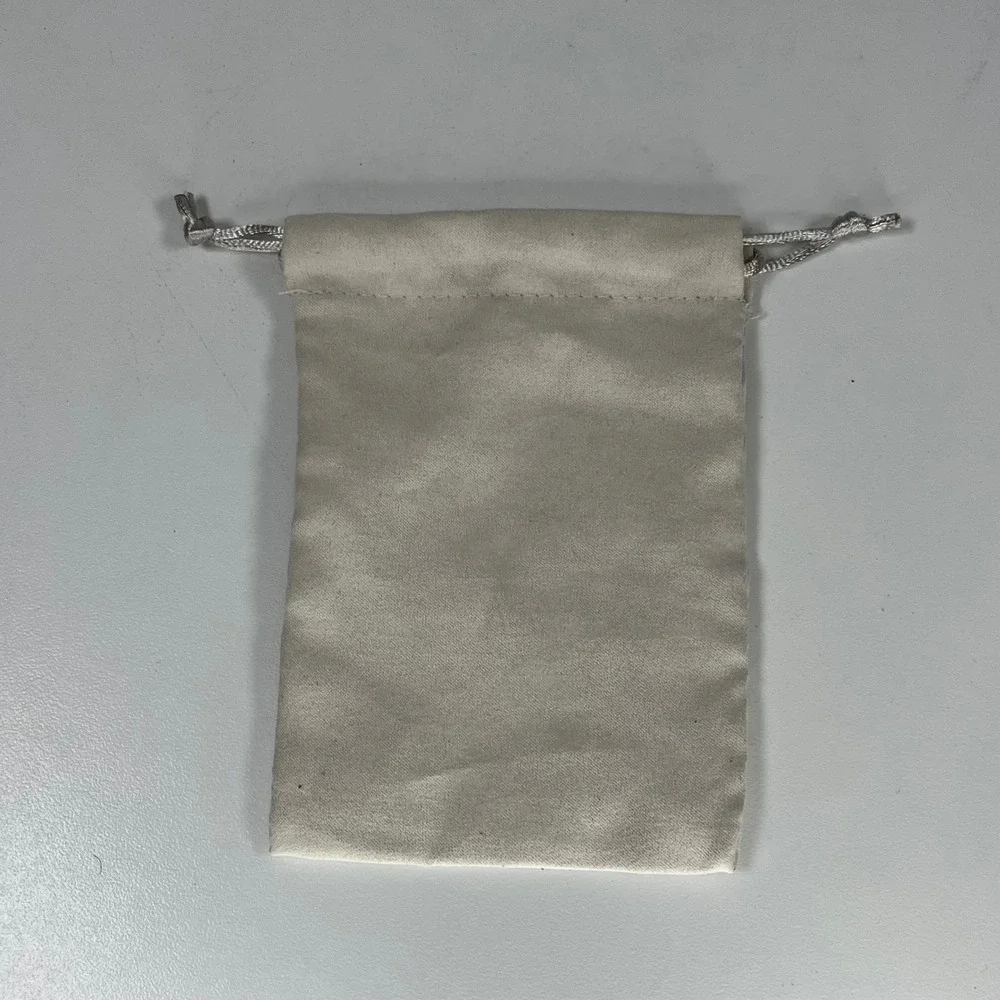 Kendra Scott Small Jewelry Pouch Cream‎ Gold Logo Drawstring Dust Bag 4x5.5
